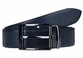 LLoyd Herren Leder Gürtel Wendegürtel bombiert schwarz - blau kürzbar 35mm Ledergürtel , Schwarz/Blau , 95