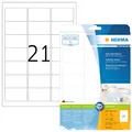HERMA 8632 Adressetiketten, 10 Blatt, 63,5 x 38,1 mm, 21 pro A4 Bogen, 210 Stück, selbstklebend, bedruckbar, matt, blanko Papier Adressaufkleber Etiketten, weiß