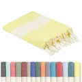 furora Holiday Strandtuch groß 100x200 cm: Baumwolle, leicht lang dünn kompakt - Premium Qualität | Hamamtuch Saunatuch, Fouta Strandhandtuch XXL | Damen & Herren Badetuch Stranddecke Picknickdecke