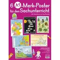 6 A1-Poster für den Sachunterricht - Deutschland Europa Wasserkreislauf Sonnensystem Bäume Ernährungspyramide von Redaktionsteam Verlag an der Ruhr /