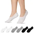 Snocks Füßlinge für Damen und Herren aus Bio-Baumwolle 6 Paar - Rutschfeste und unsichtbare Sneakersocken - Kurze Socken Gr. 35-38 - Farbe Mix (Schwarz/Hellgrau/Weiß)
