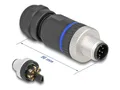 Delock Netzanschluss - 8-polig M12-A (M) - 30 V