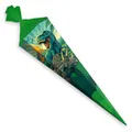 itenga Motiv Schultüte 85cm für Jungen – eckig mit Tüllverschluss – stabile Zuckertüte - Motiv, z. B. Dinosaurier, Traktor, Rennauto, Feuerwehr, Polizei, Fußball (Dinosaurier Dino World)