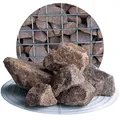 Schicker Mineral Granit Gabionensteine rot 25 kg, farbechte Bruchsteine, ideal für schmale Gabionen, Säulen und Steinzäune, witterungs- & frostbeständig, widerstandsfähiger Naturstein (Ø 32-60 mm)
