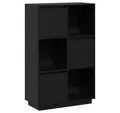 vidaXL Sideboard, Highboard Schwarz 74x35x117 cm Massivholz Kiefer