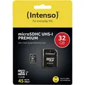 Intenso Premium microSDHC-Karte 32 GB Class 10, UHS-I inkl. SD-Adapter