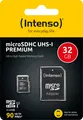 Intenso microSDHC Card 32GB, Premium, Class 10, U1 (R) 90MB/s, (W) 10MB/s, SD-Ad