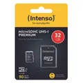 Intenso Micro SDHC Karte 32GB Speicherkarte UHS-I Premium 90 MB/s Class 10