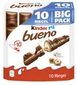 Kinder bueno Big Pack – Schokoriegel mit knuspriger Waffel, Milch-Haselnuss-Creme & zarter Vollmilchschokolade – 1 Packung mit 10 einzeln verpackten Riegeln (10 x 21,5 g)