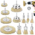 DazSpirit 12-teiliges Drahtbürste Set für Bohrmaschine – Messingbeschichtete Drahtbürsten & Topfbürsten-Set, 1/4 Zoll-Schaft Drahtbürste Messingbürste zum Entfernen von Rost/Korrosion/Farbe