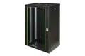 DIGITUS Netzwerk-Schrank 19 zoll 20 HE - Wandmontage - 450 mm Tiefe - Traglast 100 kg - Unique Serie - Glastür - Schwarz