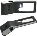 Lupe + Mikroskop 2 3,5 15 fach LED +UV-Licht schwarz LINDNER S7159 (4651 339919)