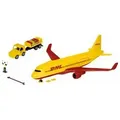 SIKU 1702 - DHL Frachtflugzeug mit Gepäckwagen, Fluglotse und Zubehör
