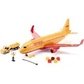 siku 1702 DHL Frachtflugzeug mit Zubehör, aus Metall/Kunststoff