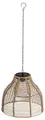Dehner Solar-Hängelampe Mila, Gartenleuchte mit warmweißem Licht, IP44, Ø 26 cm, Höhe 22 cm, Kunststoff / Metall, natur / braun