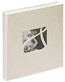 walther design Fotoalbum weiss 28 x 30,5 cm Einband aus Leinen mit Cover-Ausstanzung, Hochzeitsalbum Ti amo UH-122