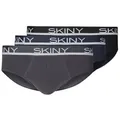 Skiny Slip 3er Pack Cotton (Spar-Set, 3-St) Slip / Unterhose - Baumwolle - ohne Eingriff blau|grau S