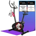 Christopeit Ergometer Heimtrainer Fahrrad BT 4, 24 Stufen Widerstand, bis 120kg, 7kg Magnet-Bremssystem, leiser Hometrainer, LCD-Display, Handpulssensoren