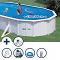Stahlwandpool Set (5-teilig) hoch oval Classic 535x300x120 cm, Stahl 0,45 mm