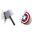 Disney Marvel Avengers Thor Hammer Wandleuchte, Kunststoff, Mehrfarbig Design