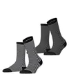 ESPRIT Damen Socken Fine Line Multipack W So Baumwolle gemustert 2 Paar, Mehrfarbig Black Mix 0050, 35-38