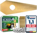 MASKO Mährobotermesser Ersatzmesser für Mähroboter, 9er Set, Titan-beschichtet (9-St), Geeignet für Bosch, Gardena/Husqvarna & Worx