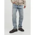 Loose-fit-Jeans JACK & JONES "JJICHRIS JJORIGINAL SBD 921 SN", Herren, Gr. 30, Länge 32, blau (blau denim), Denim/Jeans, Obermaterial: 100% Baumwolle, Abriebeffekte, modisch, loose fit knöchellang, Jeans