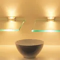 kalb Material für Möbel LED Glasregal Wandpaneel Hängeregal Wandboard Wandregal Regal beleuchtet, Auswahl:Set - 900mm
