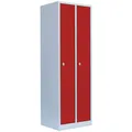 Metall Spind montiert Stahl Kleiderschrank Personalschrank 2 Abteile Rot