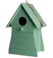 Spetebo Nistkasten Holz Vogelhäuschen zum Aufhängen 20 x 14 cm - weiß, Garten Deko Vogel Nist Kasten mit Fütterungsloch