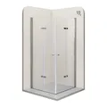 i-flair Duschkabine EMMA mit Falttüren 75x75 cm Höhe: 190cm, Eckduschkabine Falttürkabine aus durchsichtigem 6mm NANO ESG Sicherheitsglas - DK99