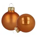 Viana Weihnachtsbaumkugel Weihnachtskugeln Glas Orange Matt und Glänzend Christbaumschmuck Ø4cm