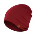 menique 100% Merinowolle Beanie Mütze Damen – Laufmütze Herren, Thermo Wintermütze, Weiche Atmungsaktive Merino Mütze Dünn, Leichte Funktionsmütze für Skifahren, Joggen, Radfahren, Königskirsche Rot