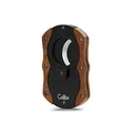 Colibri Cut - Doppel-Guillotine - Zigarrenschneider - Schwarz mit dunklen Holzakzenten - Federauslöser - Bis zu 62 Ringmaß-Zigarren - Ergonomisches Design - Inklusive Geschenkbox
