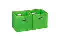 relaxdays Aufbewahrungsbox Stoff 2er Set, grün
