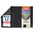 Primaflor Schmutzfangmatte CLEAN – Schwarz, 40x60 cm | Saugstarke, Schwer entflammbare Fußmatte | Rutschfester Türvorleger für Innen | Türmatte für Eingangsbereich | Sauberlaufmatte mit Gummirand
