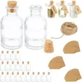 Relaxdays Dekogläser 25er Pack Glas Transparent Natur mit Korken Befüllbar Beschriftbar 9 cm x 5 cm