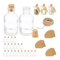Relaxdays Dekogläser 25er Set, Glasflaschen mit Korken, 60 ml, zum Befüllen mit Deko, Gewürzgläser, transparent/Natur