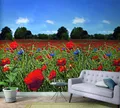 Fototapete Vlies Wiese Mohnblumen rot grün blau Marburg 47273 (12,90€/1qm)