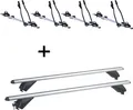 4x Fahrradträger SAGITTAR + Alu Dachträger RB003 kompatibel mit für Alfa Romeo Stelvio (5Türer) ab 2017