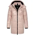 Ragwear Wintermantel Roobie Long super stylischer, gänzender Damen Steppmantel rosa M (38)