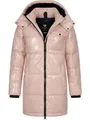 Ragwear Warmer Damen Wintermantel Shiny Steppmantel aus glänzendem Material mit Kapuze Roobie Long YOUMODO Light Pink Gr. M