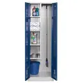 Gürkan Putzmittelschrank 104432 lichtgrau, enzianblau 4 Fachböden 60,0 x 50,0 x 180,0 cm, aufgebaut, 1 St.