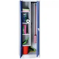 G-Office Mehrzweckschrank CLC/HD.1860, abschließbar, blau, für Staubsauger, 4 Fächer, aus Metall, 60 x 180 x 50 cm