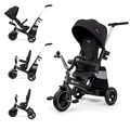 Kinderkraft EASYTWIST evolutionäres Dreirad, ausziehbar, um 360 Grad drehbarer Sitz, für Kinder im Alter von 9 Monaten bis 5 Jahren, Schwarz