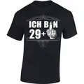 Baddery Print-Shirt Geburtstagsgeschenk für Männer - 30 Jahre: "Ich bin 29 +", hochwertiger Siebdruck, auch Übergrößen, aus Baumwolle schwarz 3XL