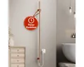 Belvit Elektrischer Badheizkörper Handtuchwärmer 150x6,3 cm mit 2 Handtuchhaken mit Timer & 2 Heizstufen, 60W, Wandmontage mit Montagematerial, Handtücher trocknen & wärmen