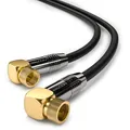 1m Sat Koax Kabel gewinkelt F-Stecker Digital TV Antennenkabel ULTRA HD 4k