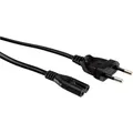 VALUE Netzkabel Euro-Flachstecker auf C7, 2polig, schwarz, 1 m