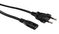 VALUE Netzkabel Euro-Flachstecker auf C7, 2polig, schwarz, 1 m